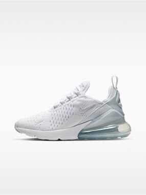 Nike White Sneaker with Pale Blue Air Heel
